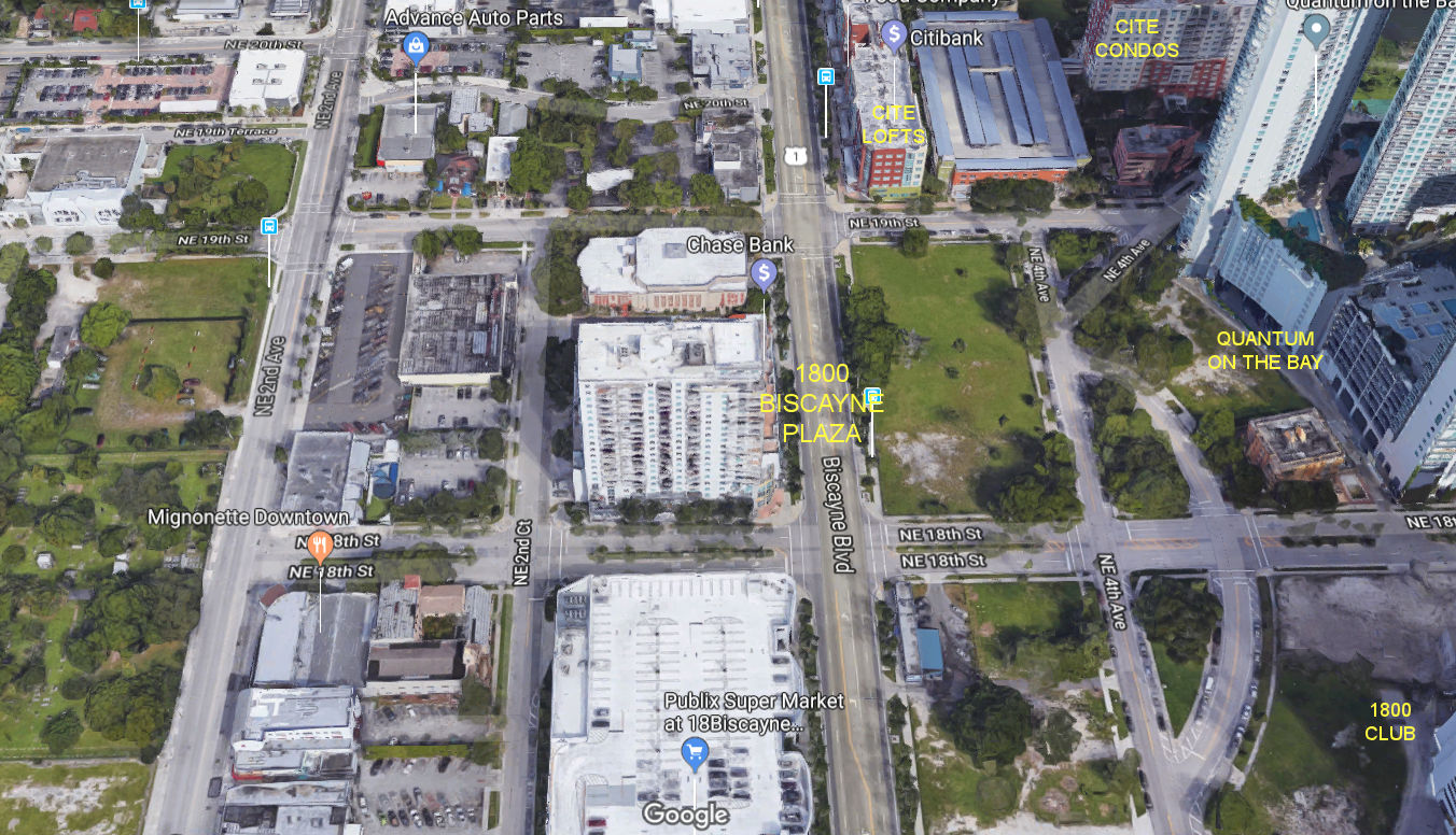 Aerial photo of 1800 Biscayne Plaza