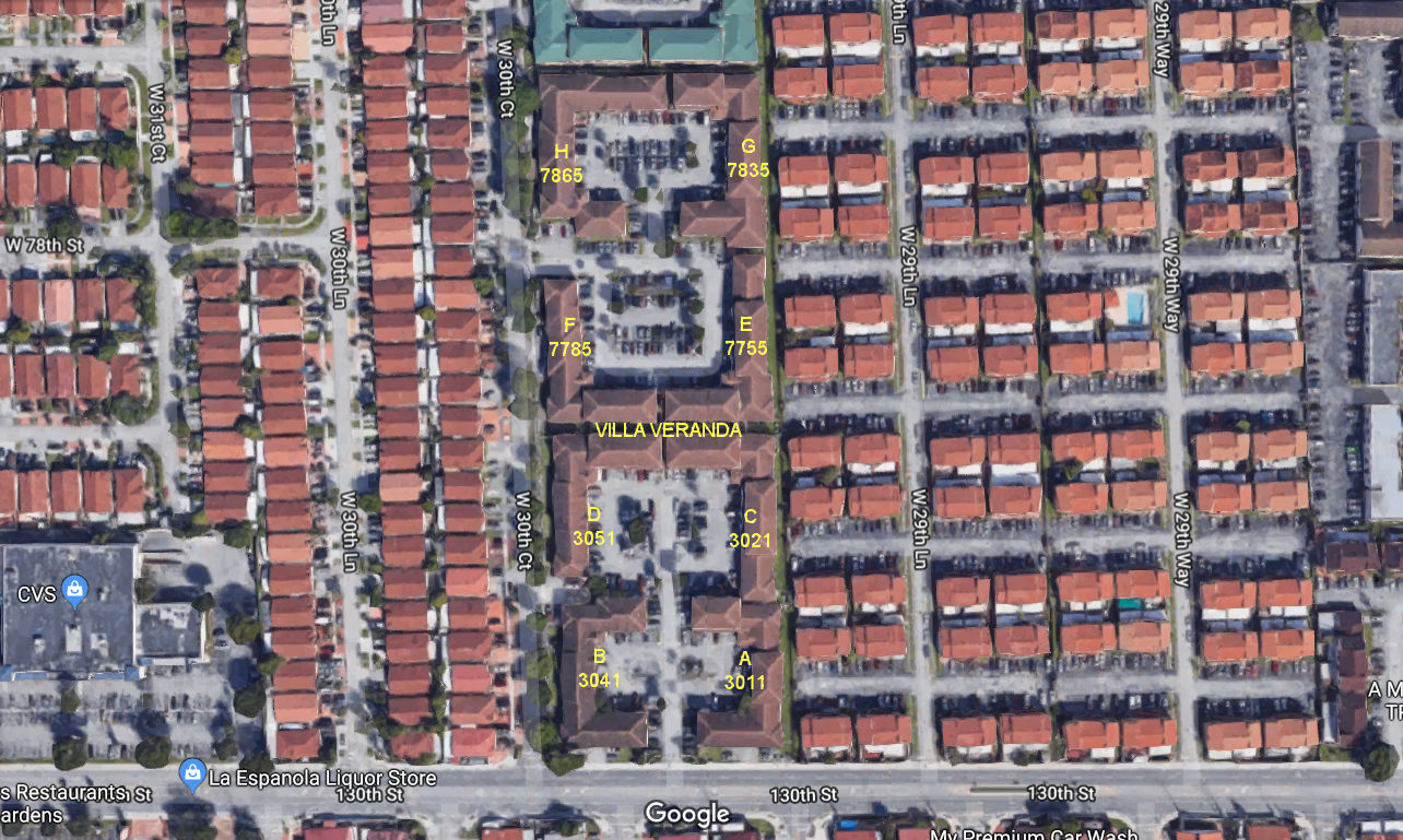 Aerial photo of Villa Veranda (A-H)