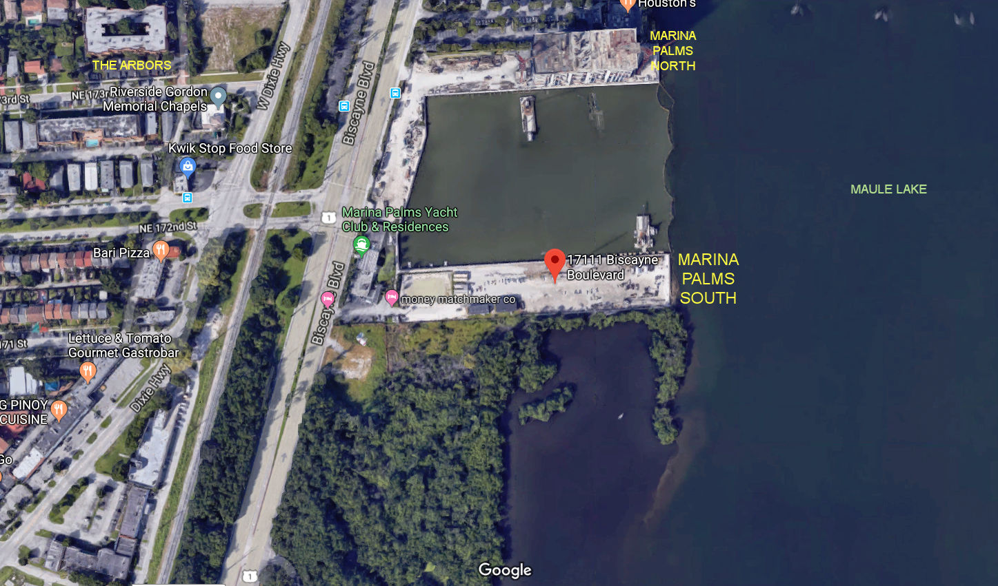 Aerial photo of Marina Palms Residences South