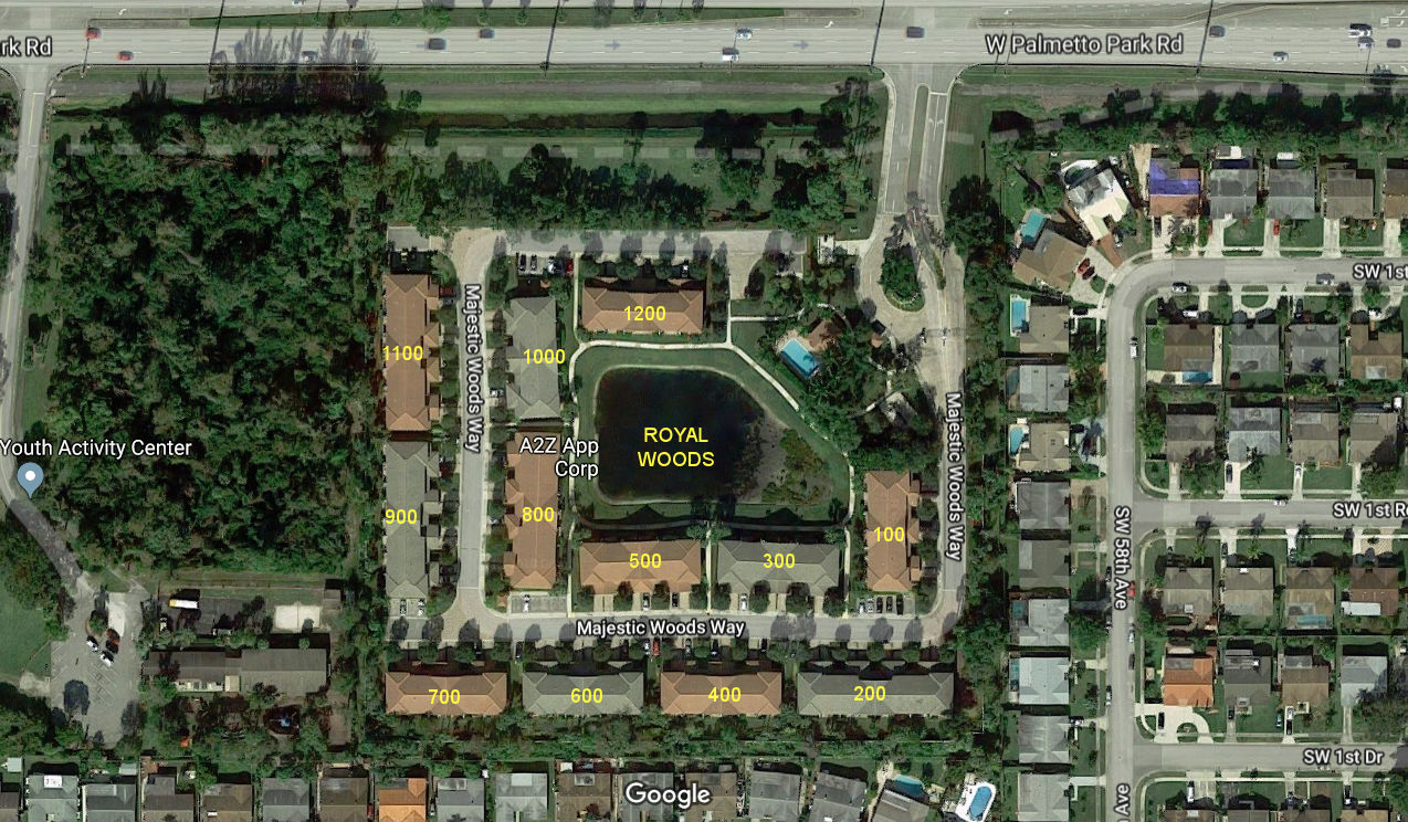 Aerial photo of Royal Woods