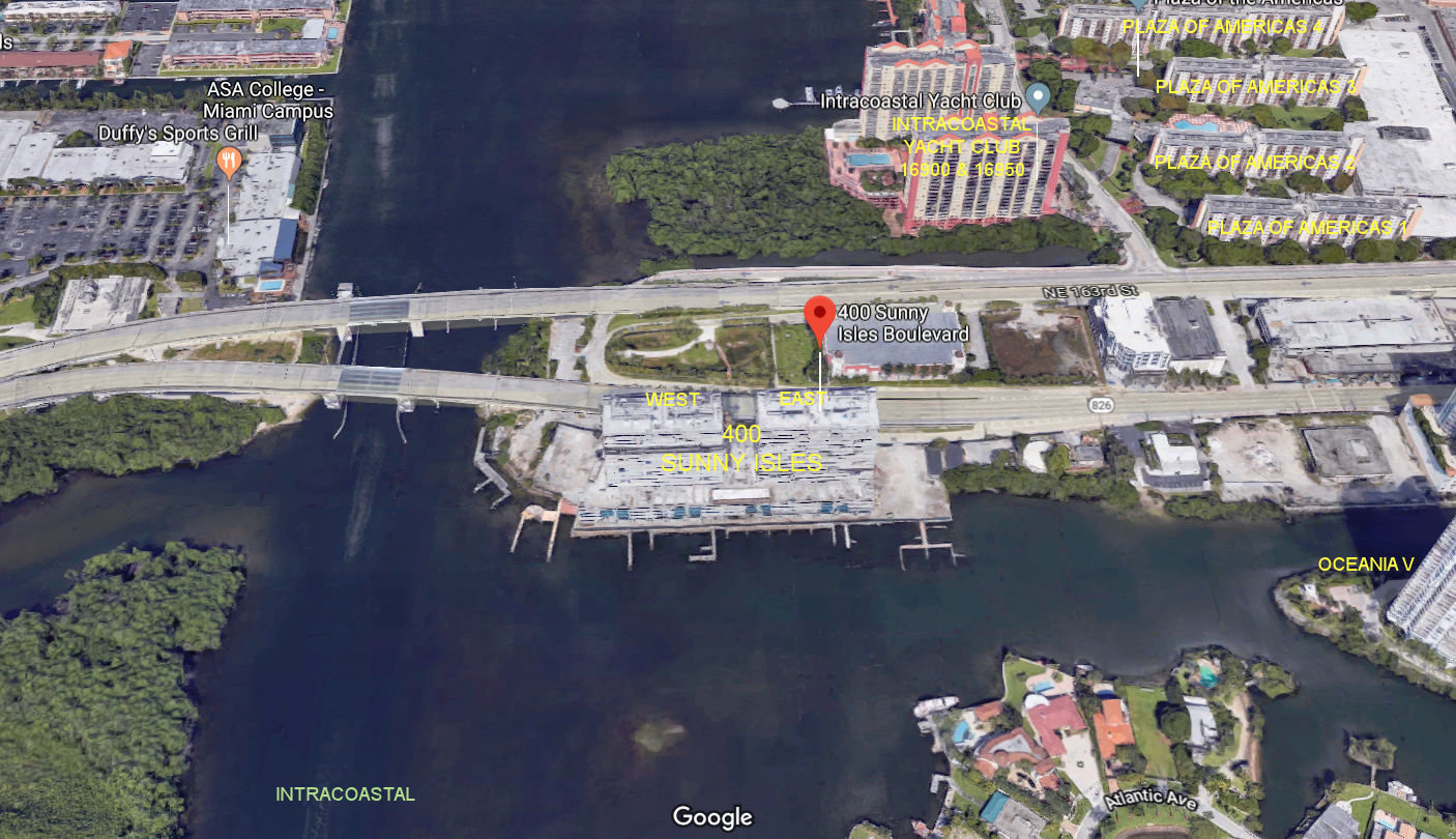 Aerial photo of 400 Sunny Isles (East&West)