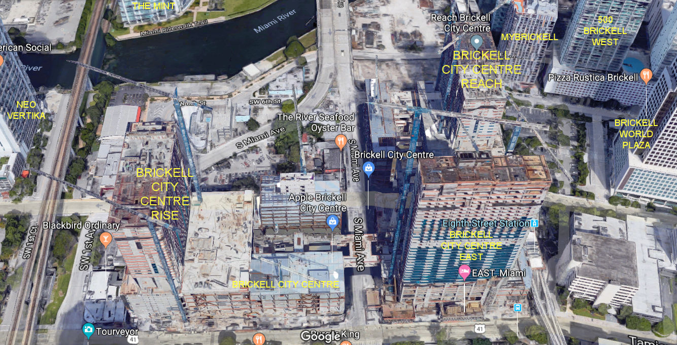 Aerial photo of Rise Brickell City Centre