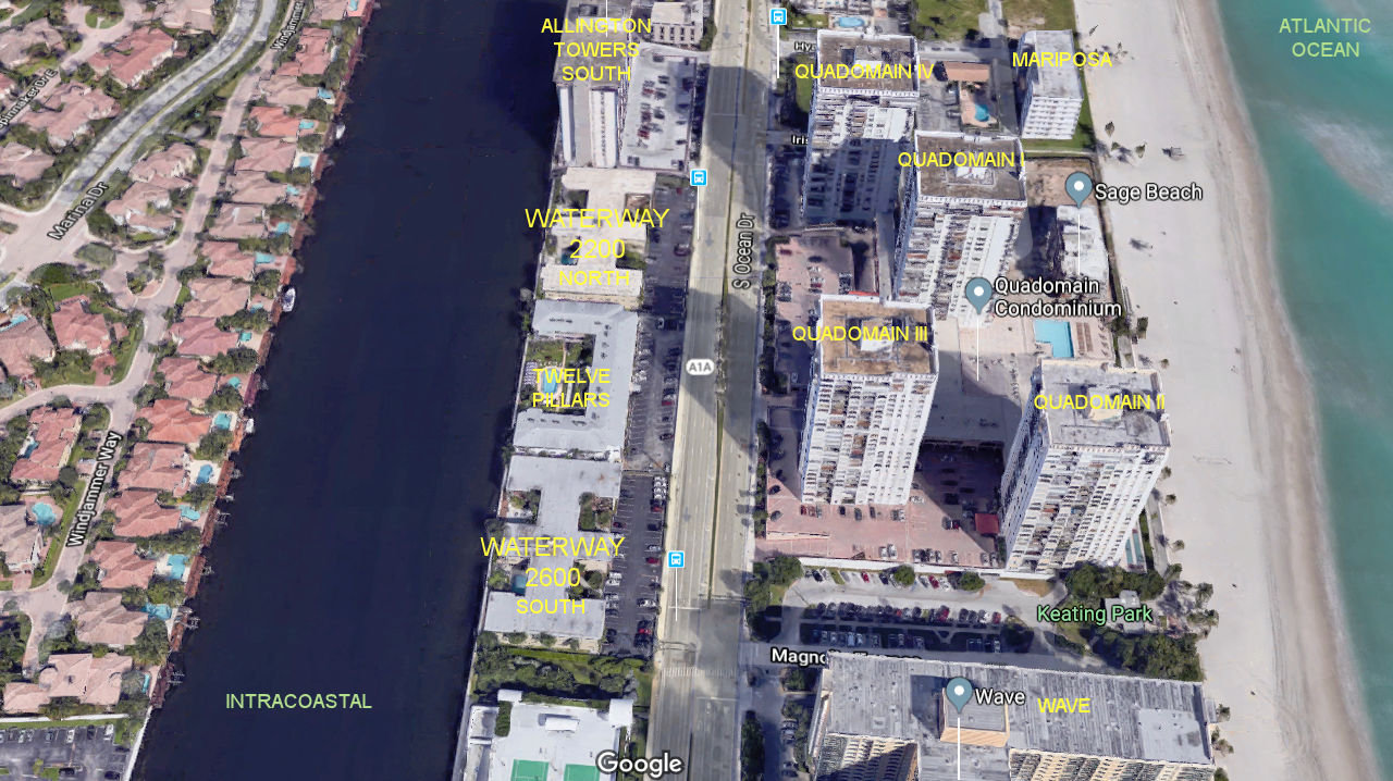 Aerial photo of Waterway @ Hollywood Beach (North & South)