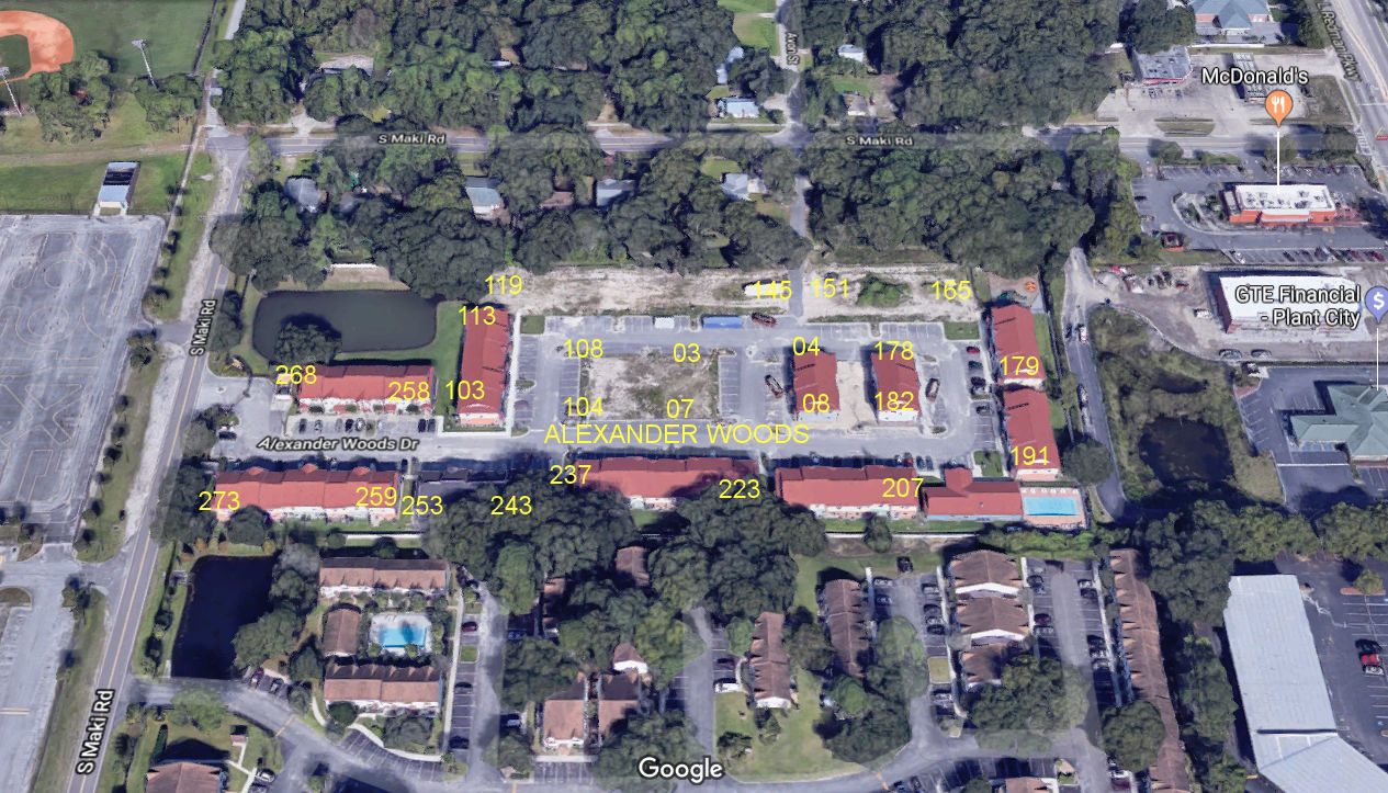 Aerial photo of Alexander Woods Townhomes