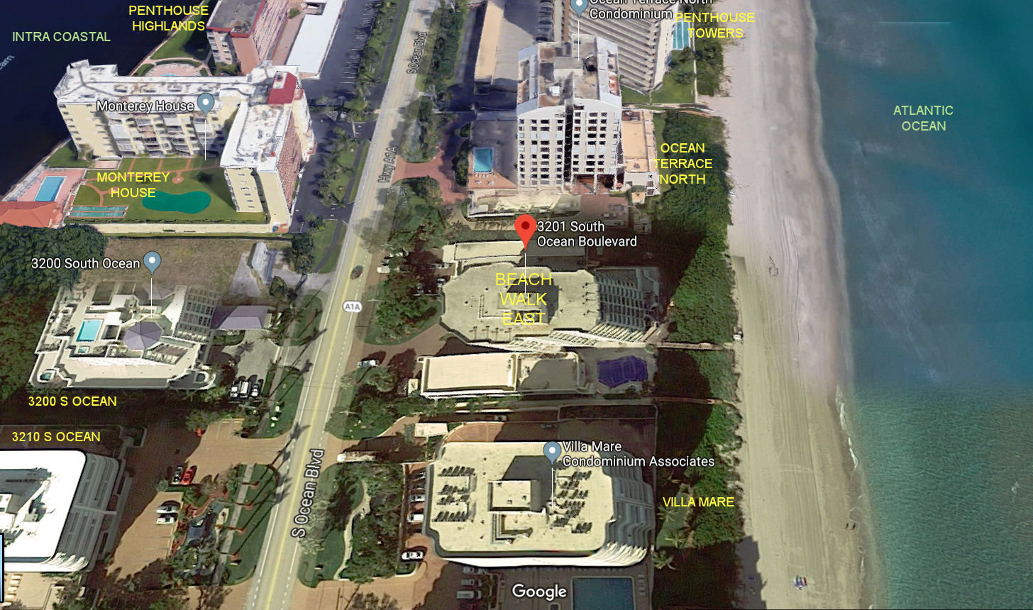 Aerial photo of Beach Walk East