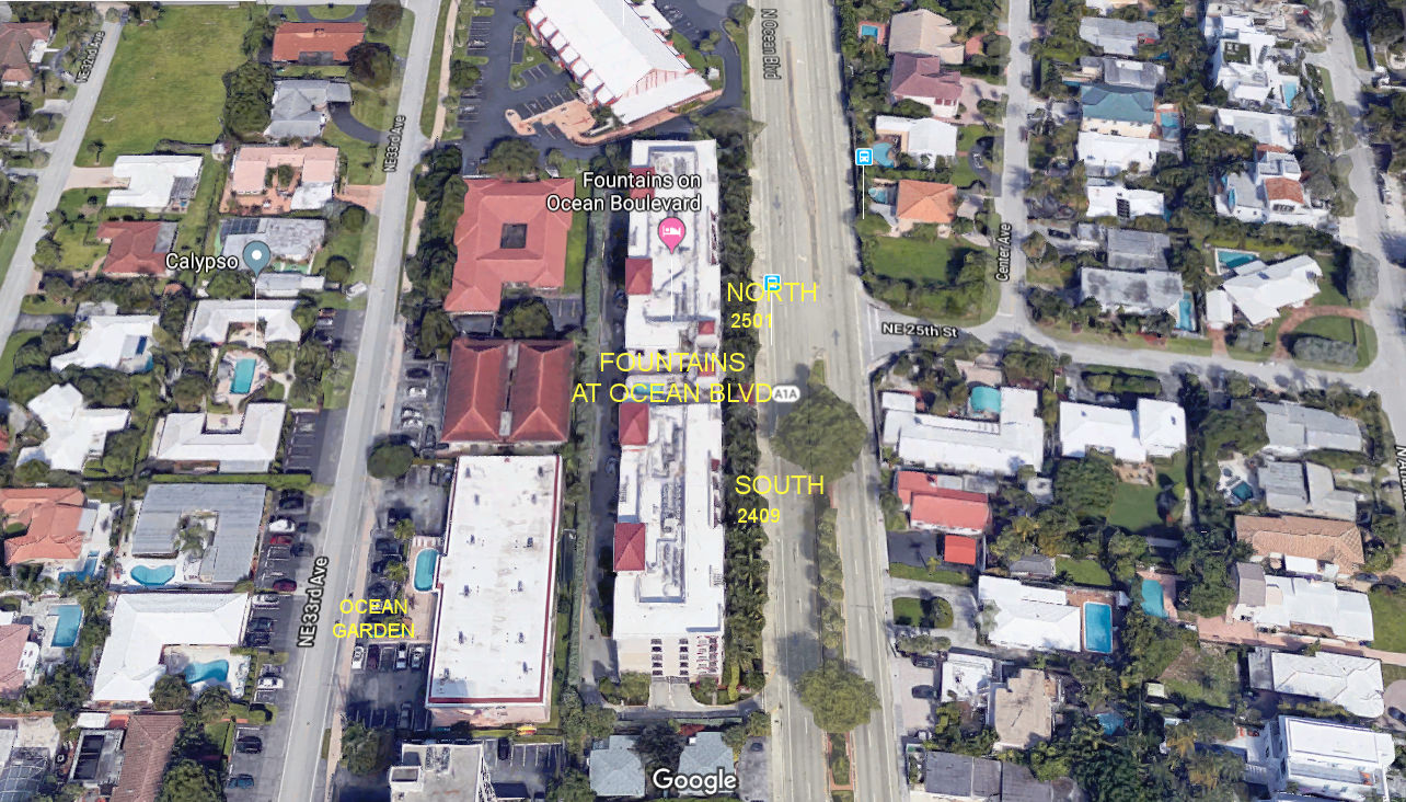 Aerial photo of Fountains on Ocean Boulevard (North & South)