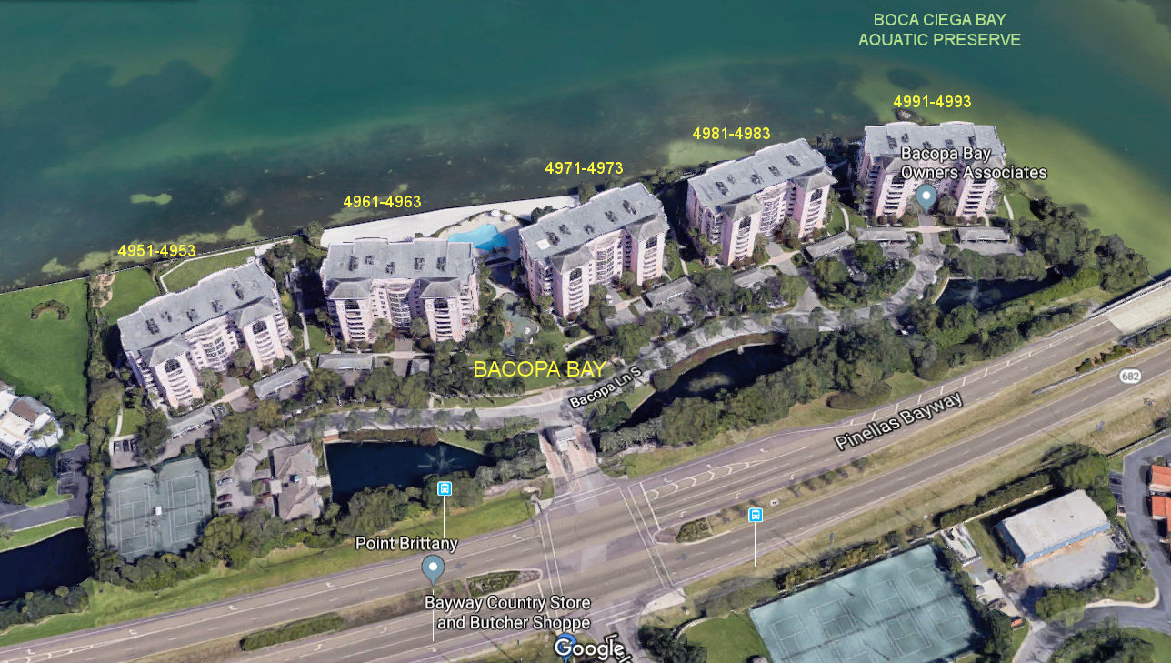 Aerial photo of Bacopa Bay (A B C D & E)