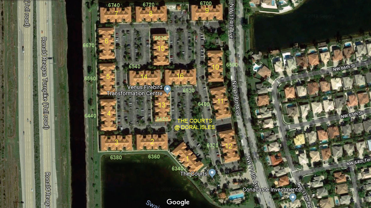 Aerial photo of Courts at Doral Isles (1-16)