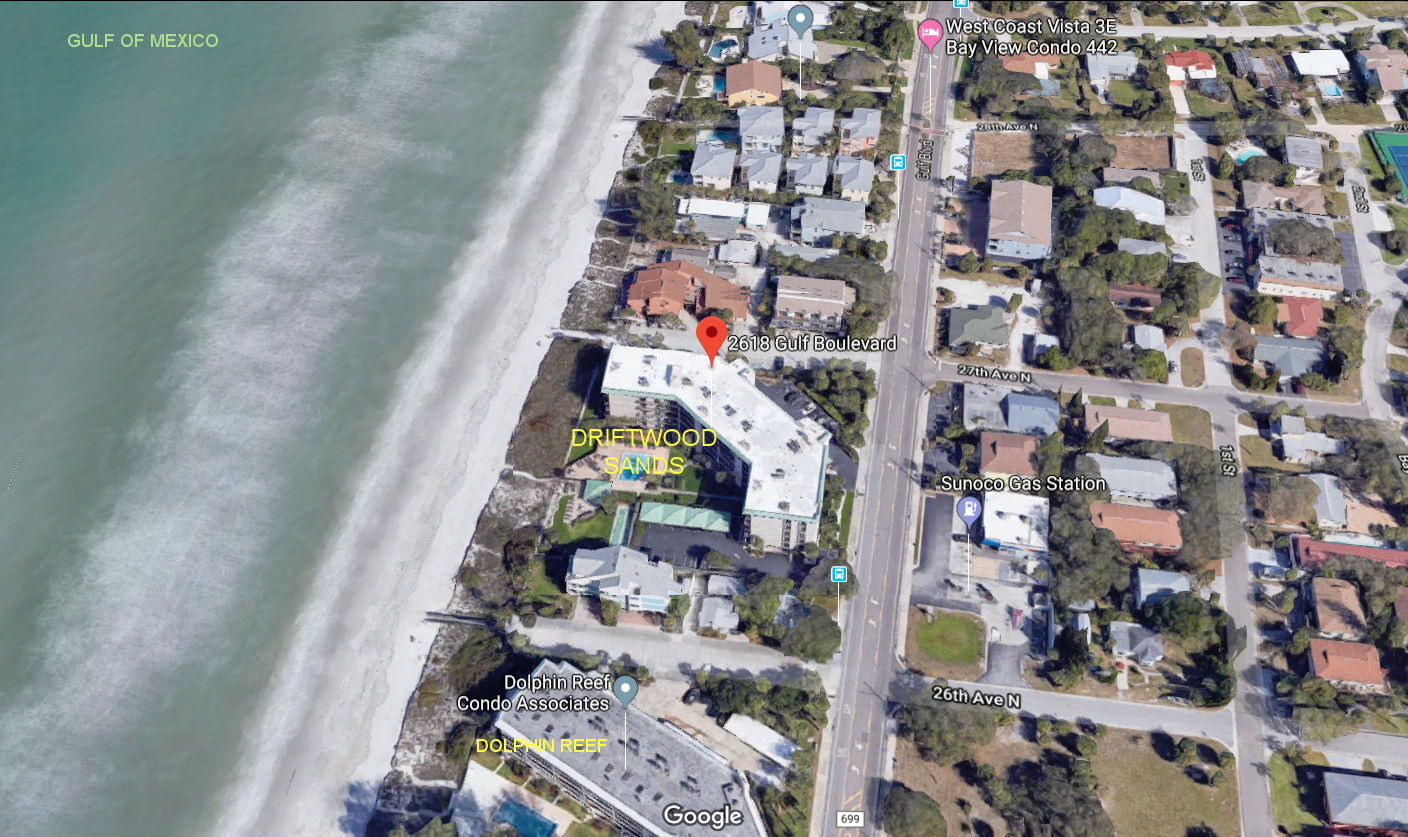 Aerial photo of Driftwood Sands