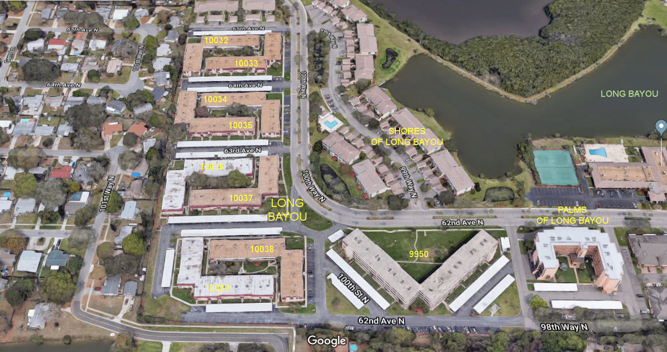 Aerial photo of Long Bayou Condos (10032 to 10039 & 9950)