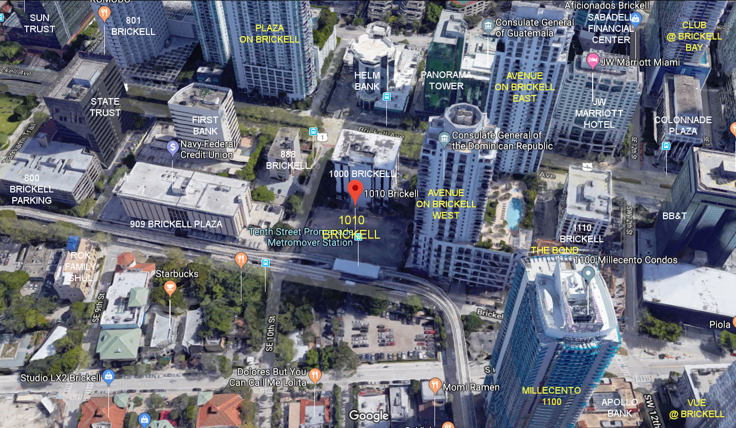 Aerial photo of 1010 Brickell