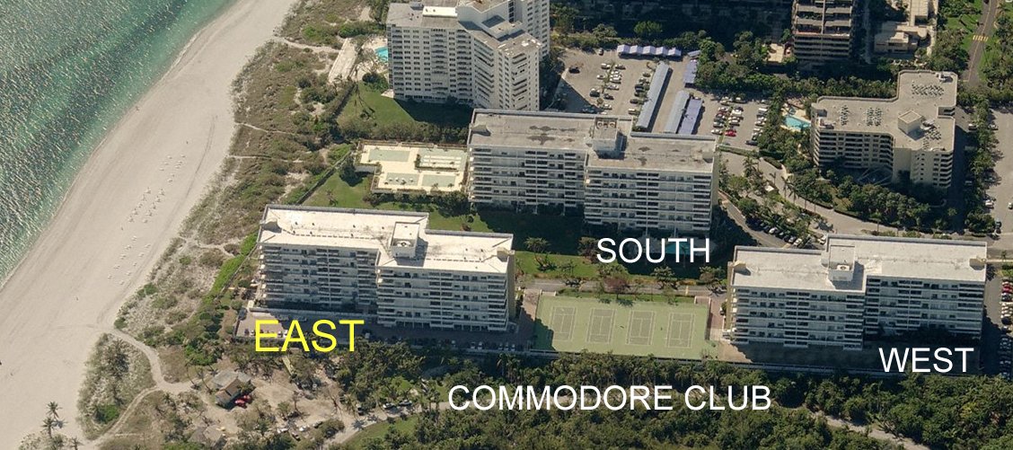 Aerial photo of Commodore Club East