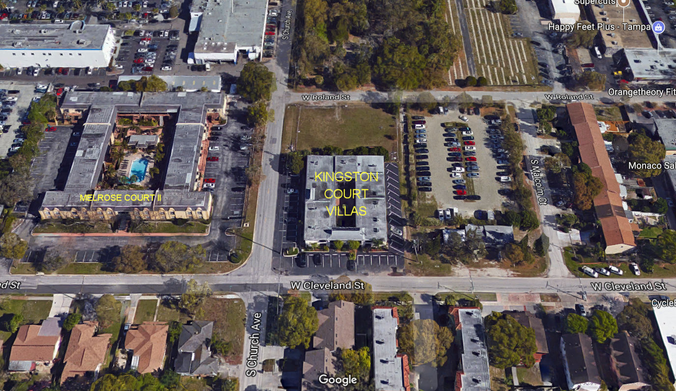 Aerial photo of Kingston Court Villas