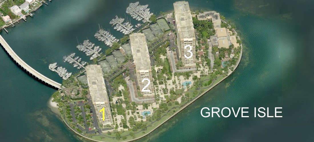 Aerial photo of Grove Isle 1