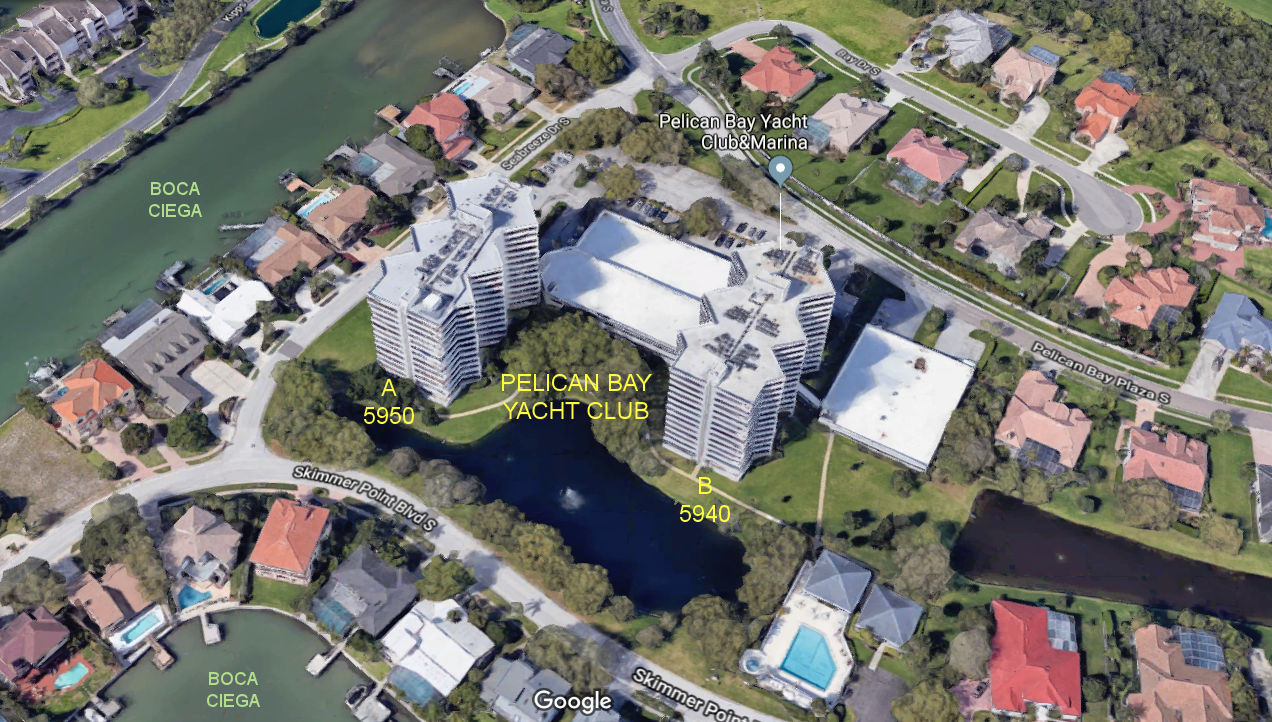 Aerial photo of Pelican Bay Yacht Club A&B