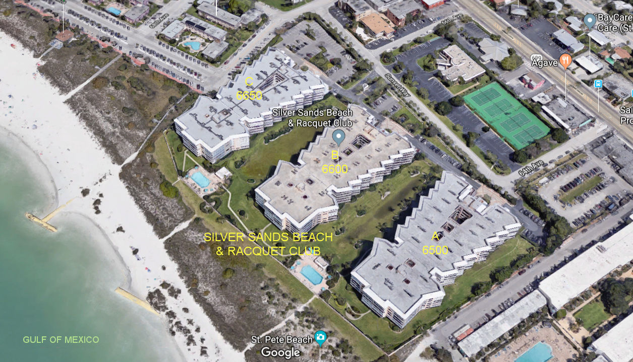 Aerial photo of Silver Sands Beach & Racquet Club A B&C