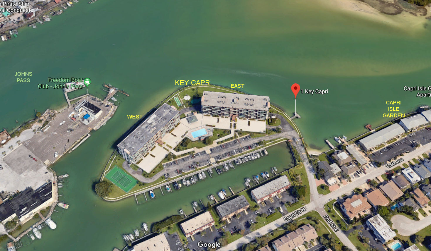 Aerial photo of Key Capri (East&West)