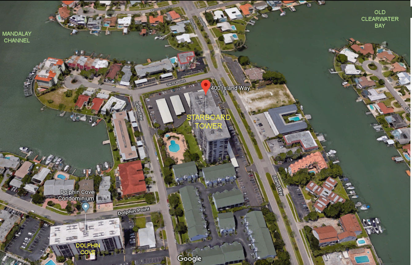 Aerial photo of Starboard Tower Clipper Cove