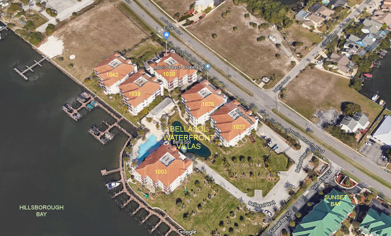 Aerial photo of Bellasol Waterfront Villas