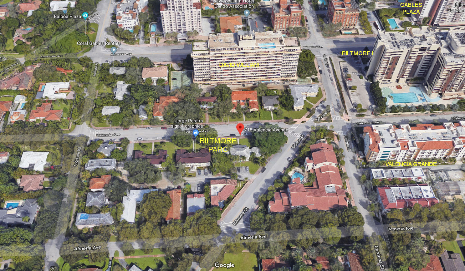 Aerial photo of Biltmore Parc