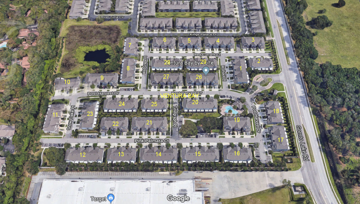 Aerial photo of Ventura Bay Townhomes