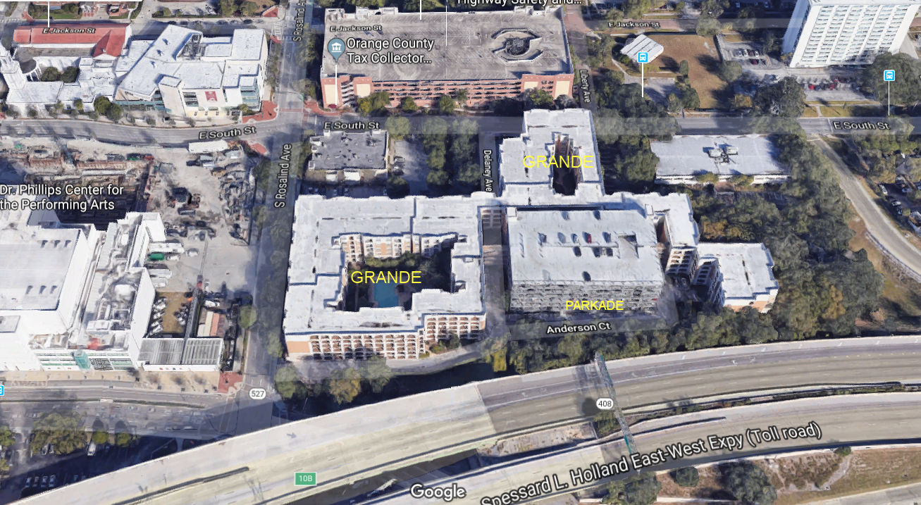 Aerial photo of Grande Downtown Orlando