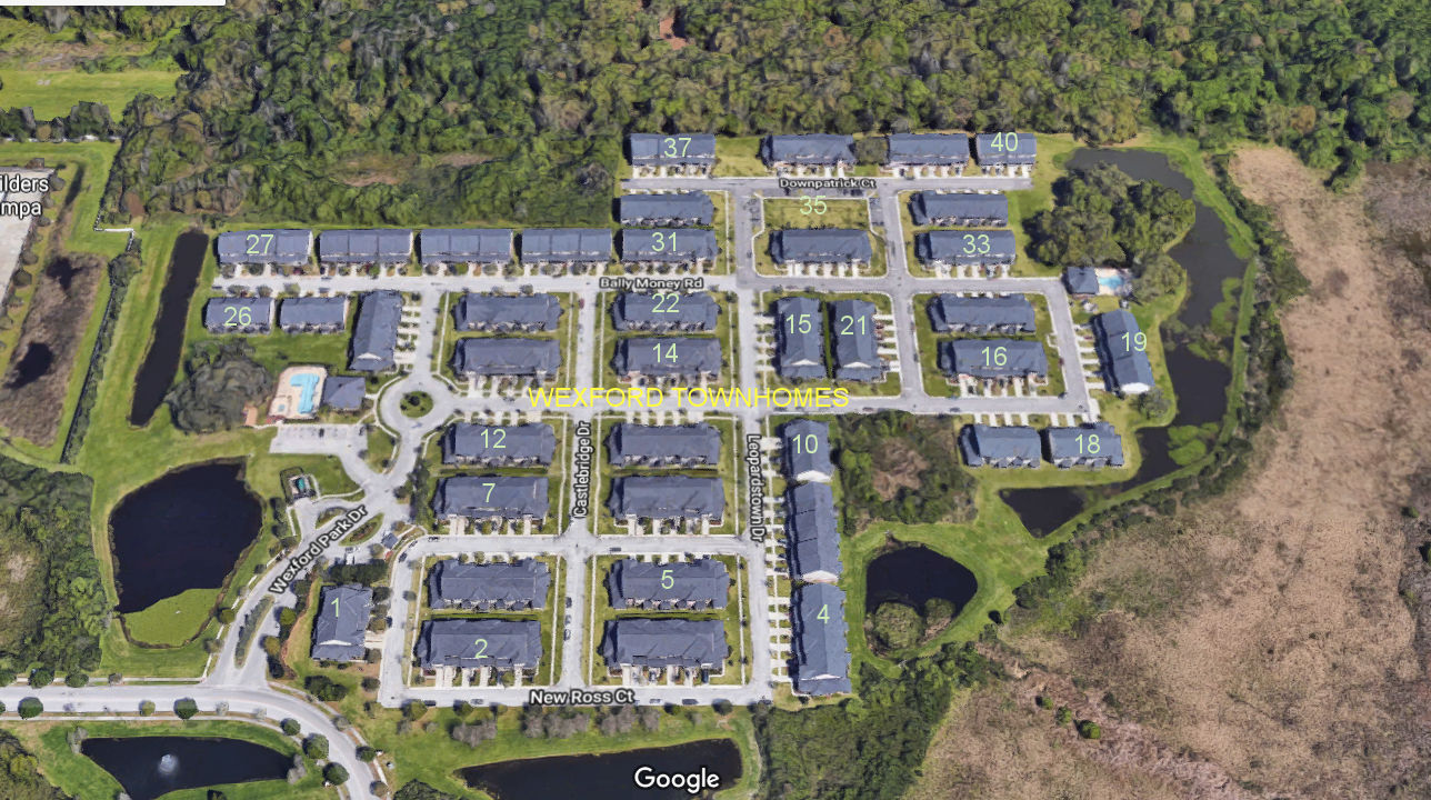 Aerial photo of Wexford Townhomes
