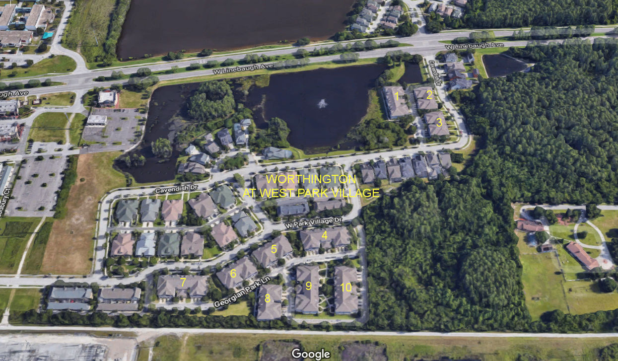 Aerial photo of Worthington at West Park Village