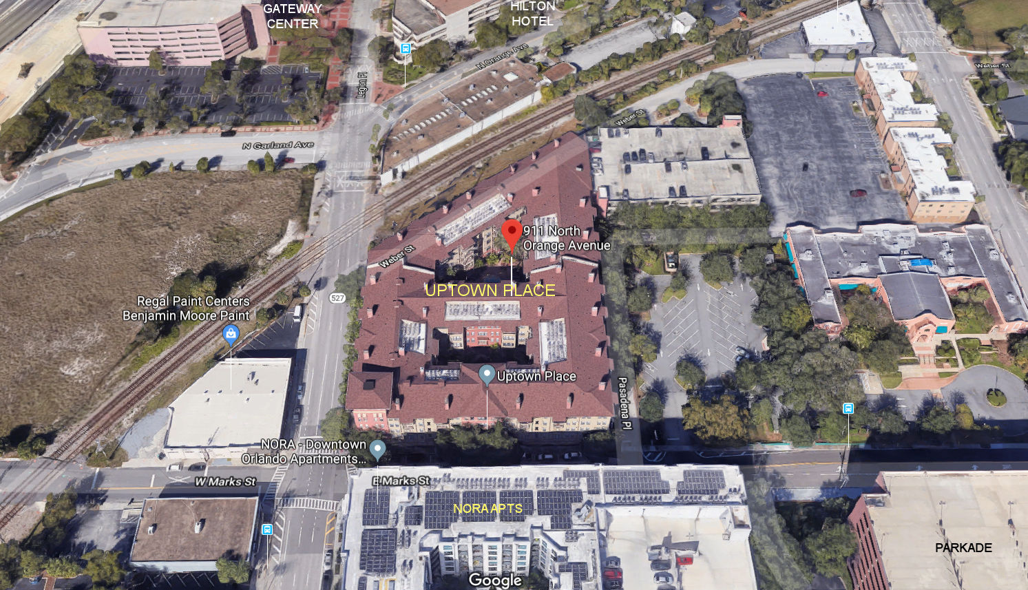 Aerial photo of Uptown Place