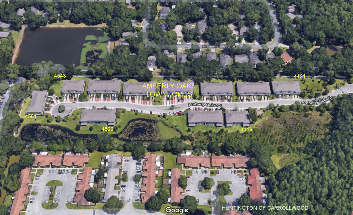 Aerial photo of Amberly Oaks Townhomes