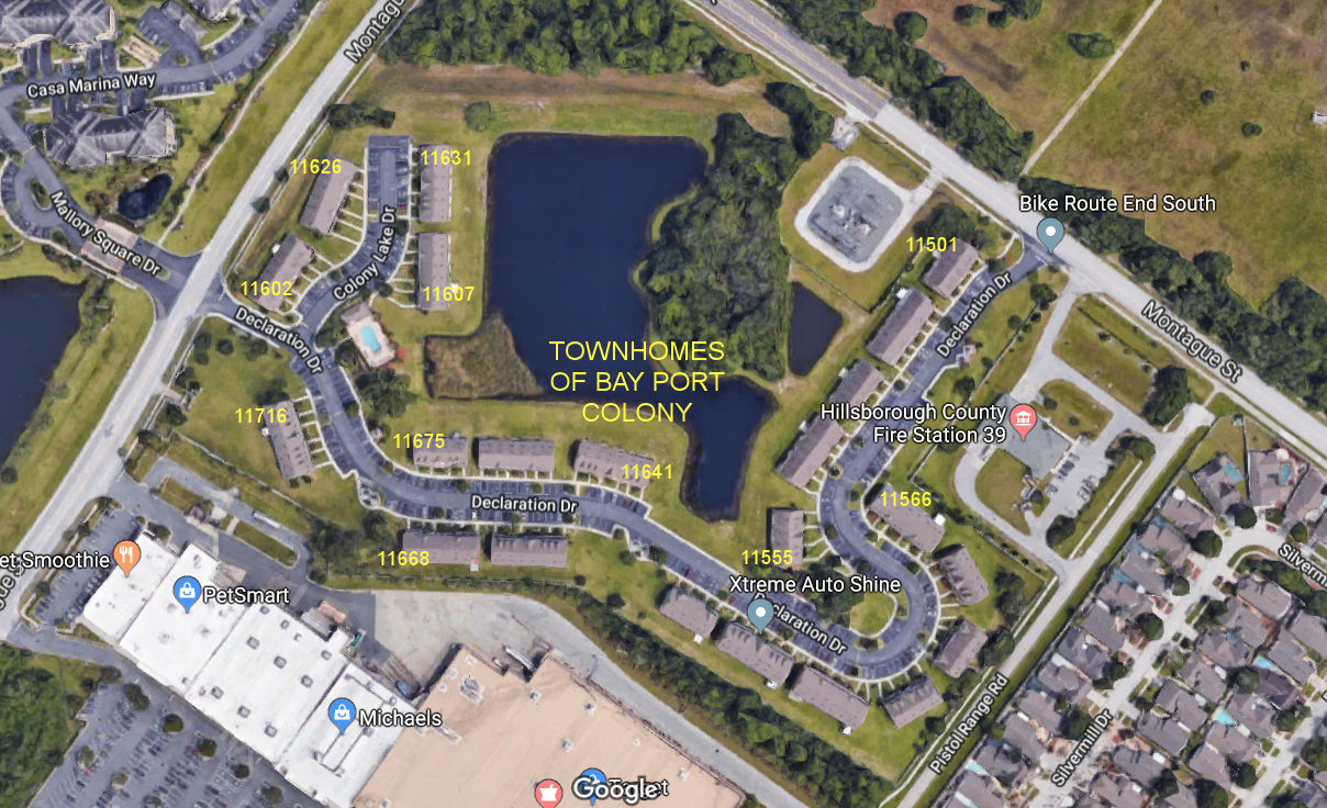 Aerial photo of Townhomes of Bay Port Colony