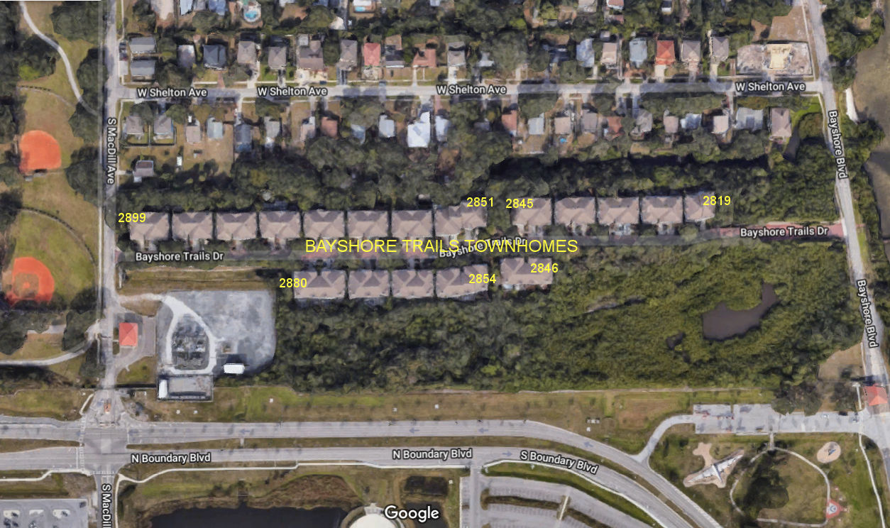 Aerial photo of Bayshore Trails Townhomes