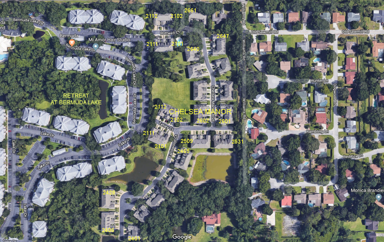 Aerial photo of Chelsea Manor