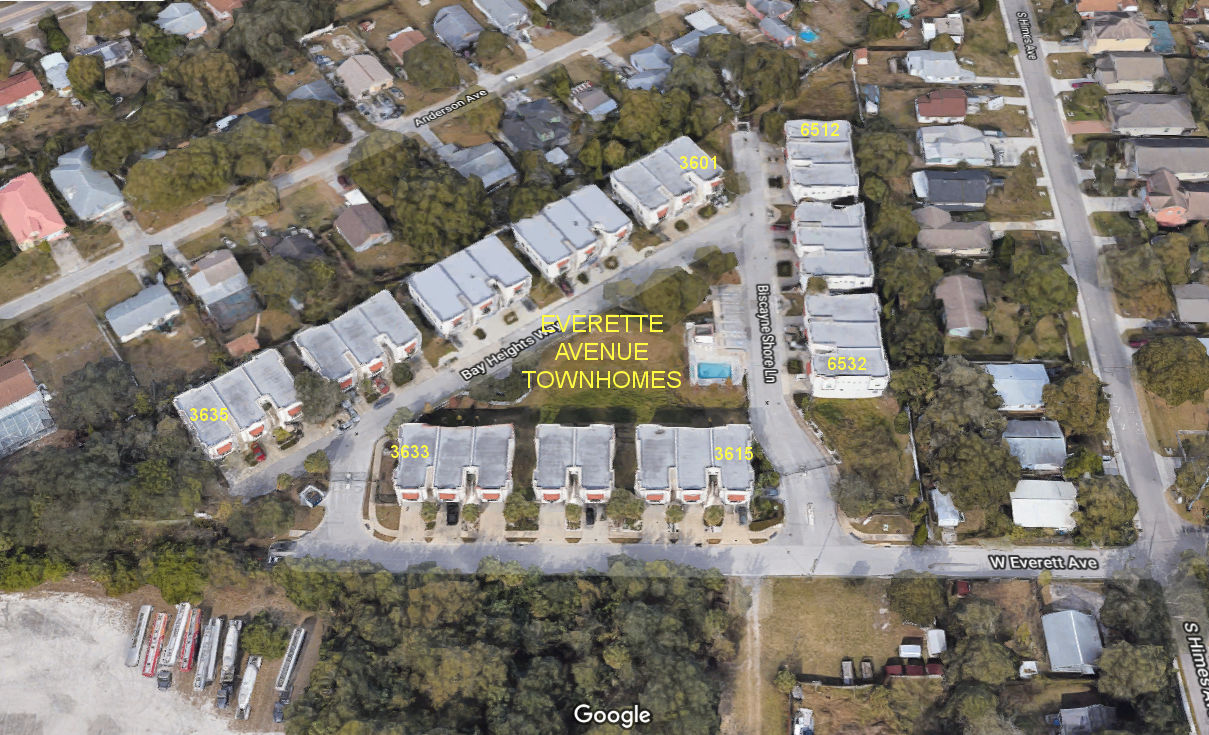 Aerial photo of Everette Avenue Townhomes