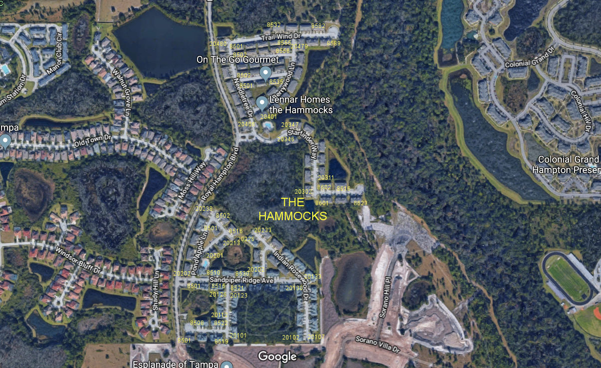 Aerial photo of Hammocks Townhomes