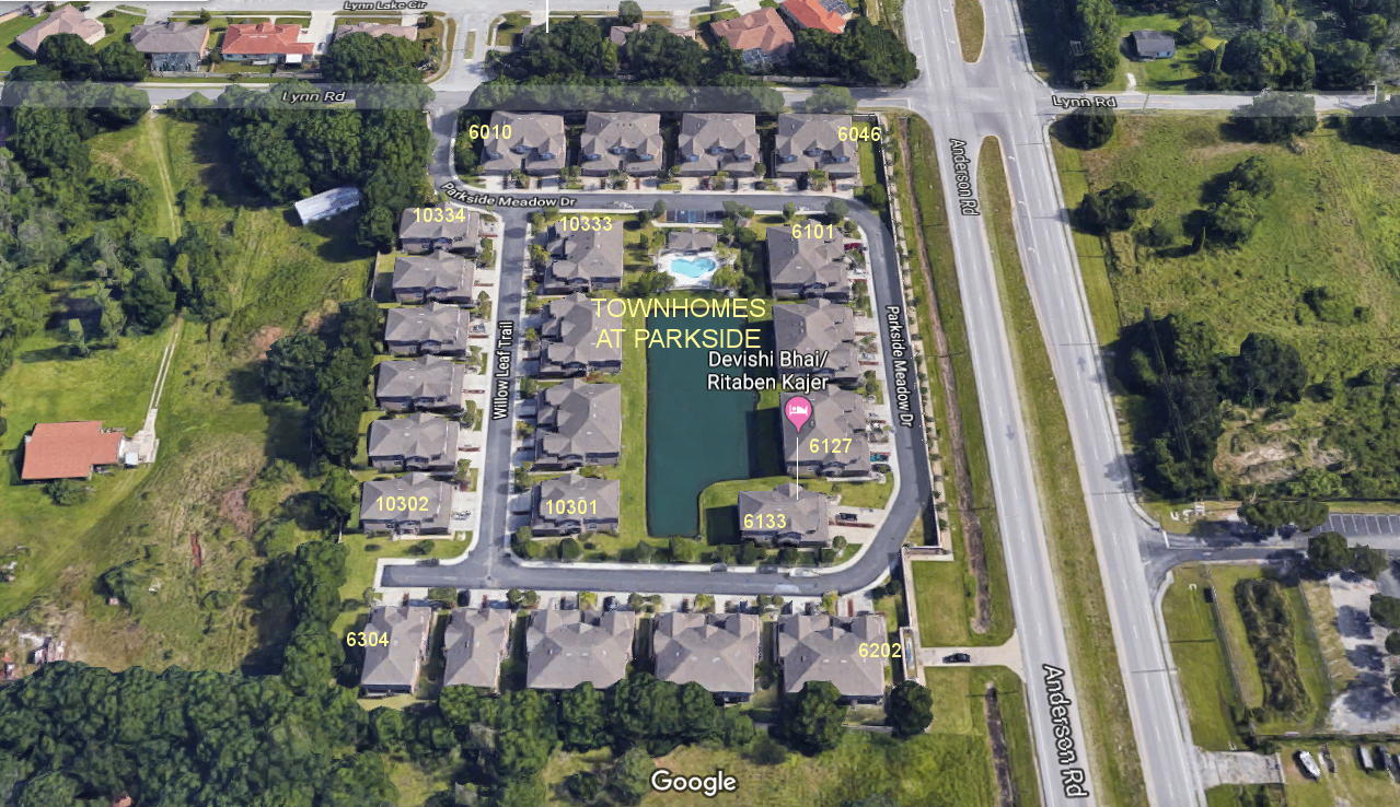 Aerial photo of Townhomes at Parkside