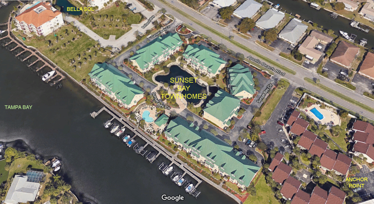 Aerial photo of Sunset Bay Townhomes