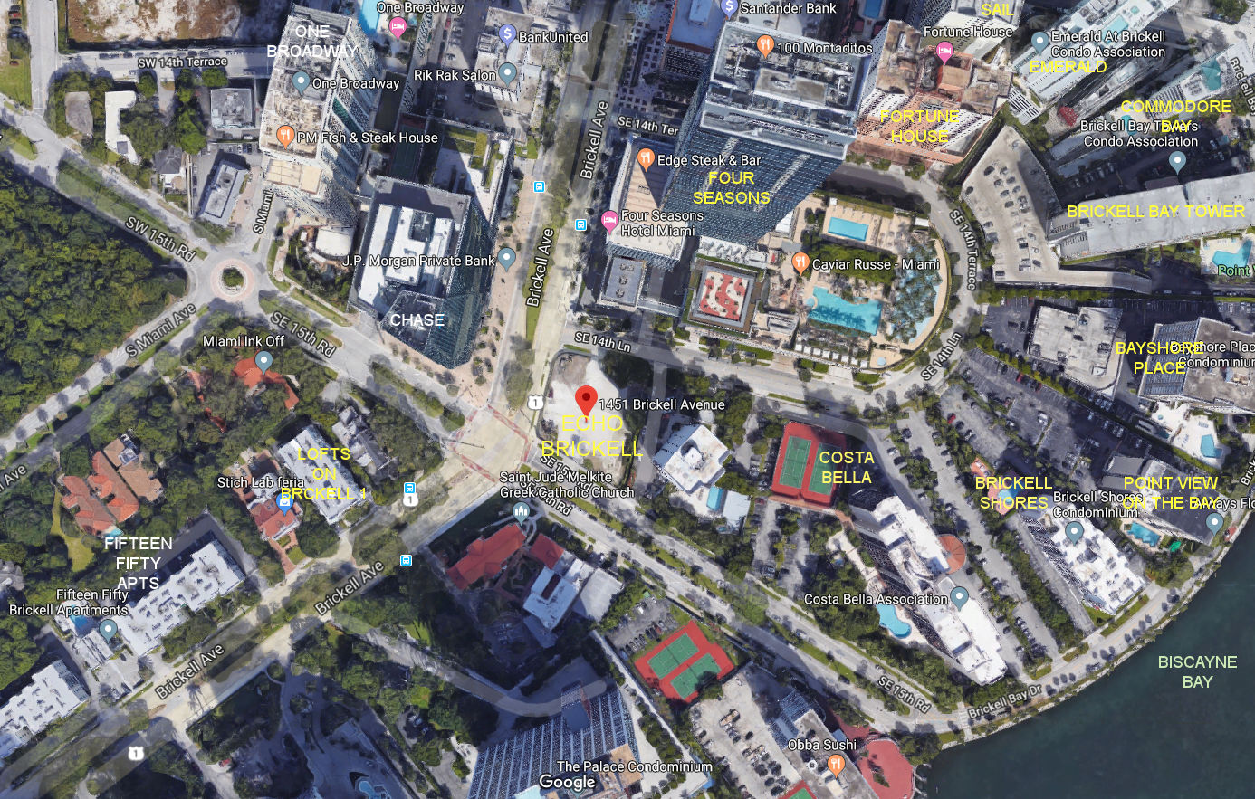 Aerial photo of Echo Brickell