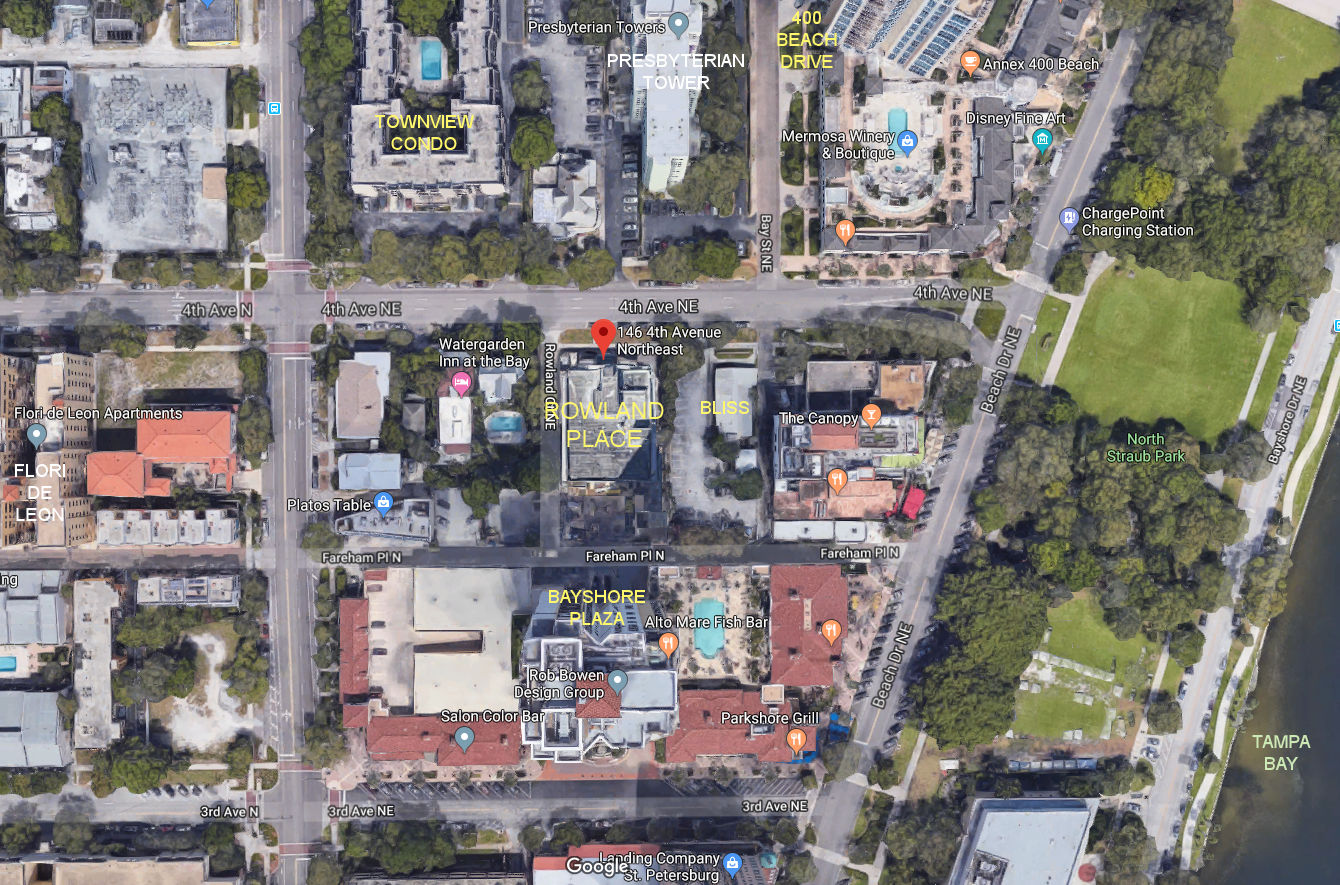 Aerial photo of Rowland Place