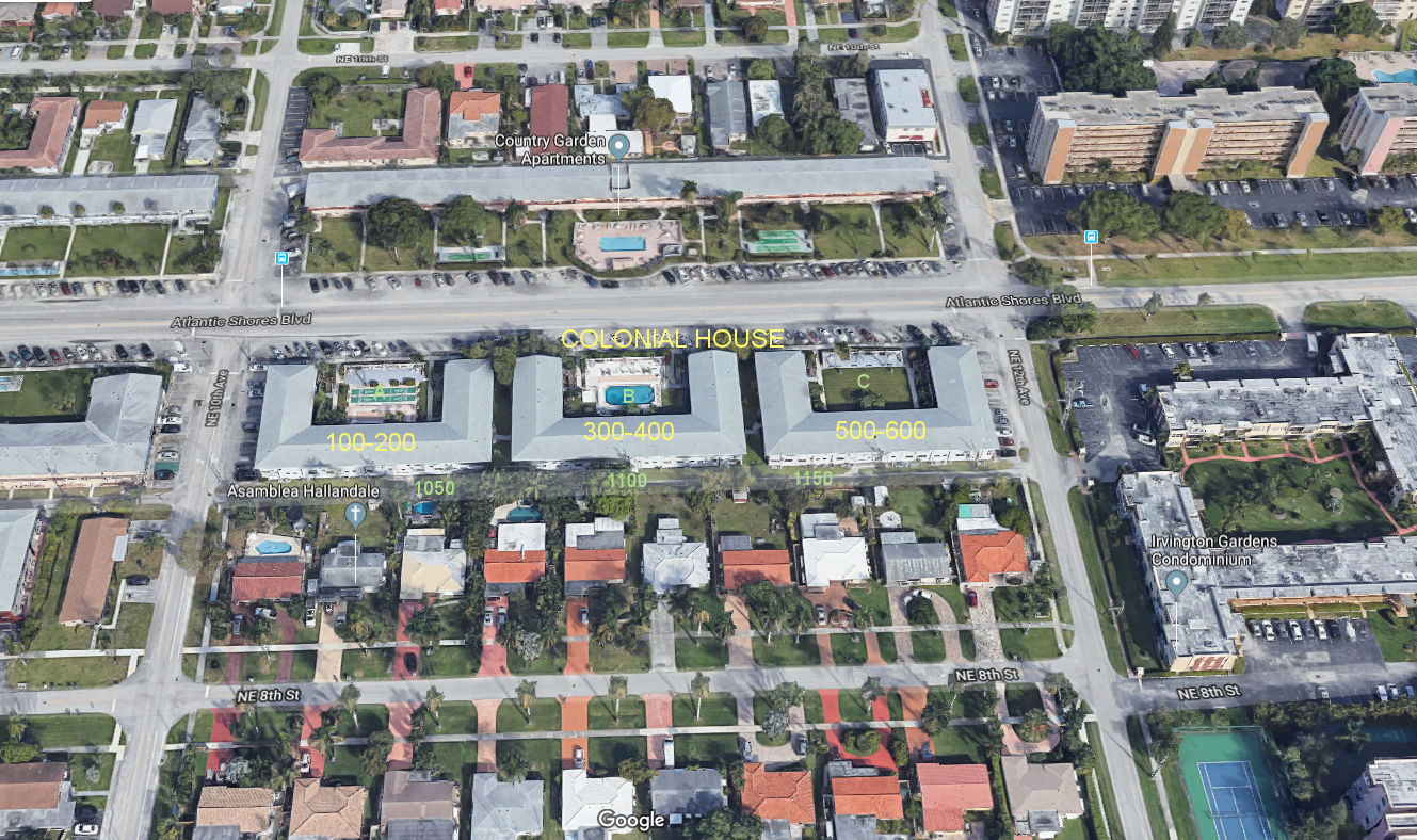 Aerial photo of Colonial House (A B & C)