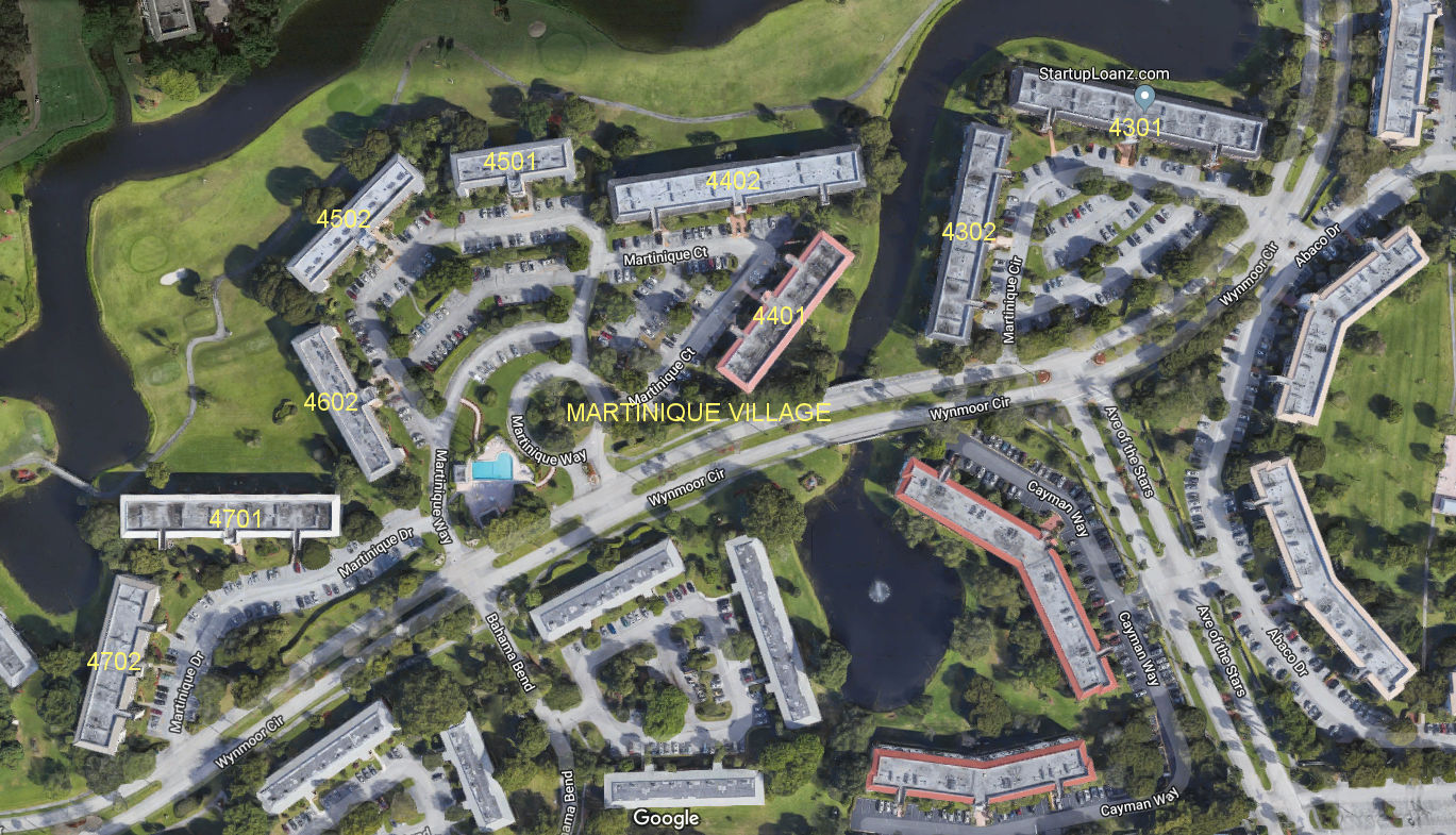 Aerial photo of Martinique Village