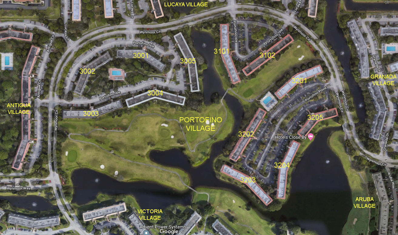 Aerial photo of Portofino Village