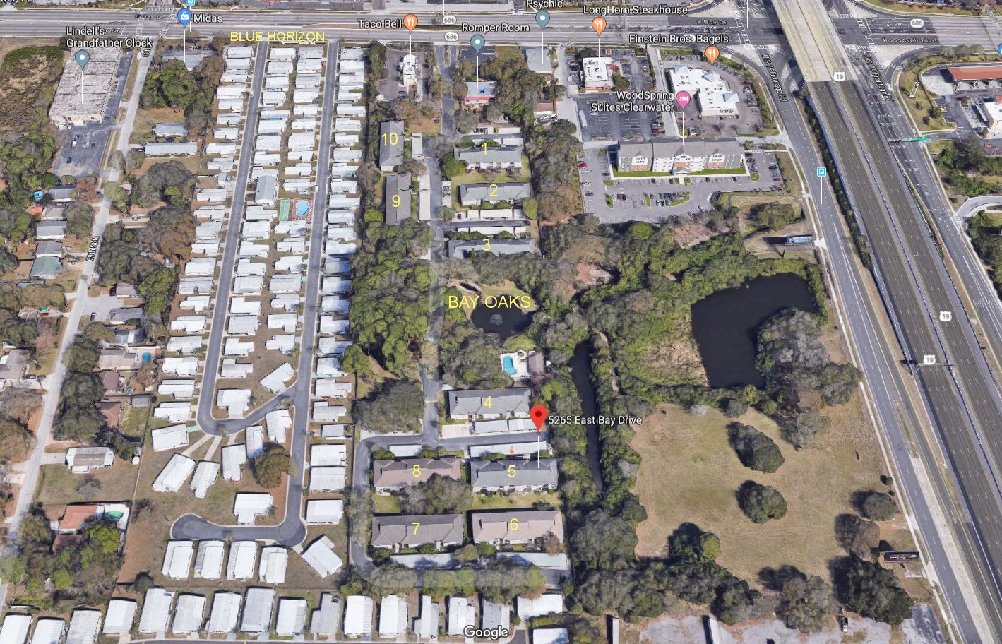 Aerial photo of Bay Oaks