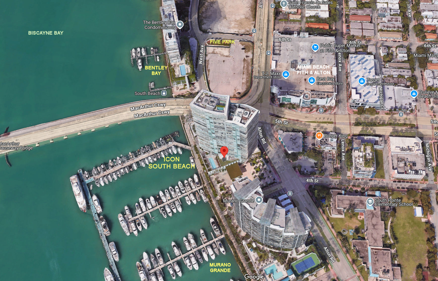 Aerial photo of Icon South Beach