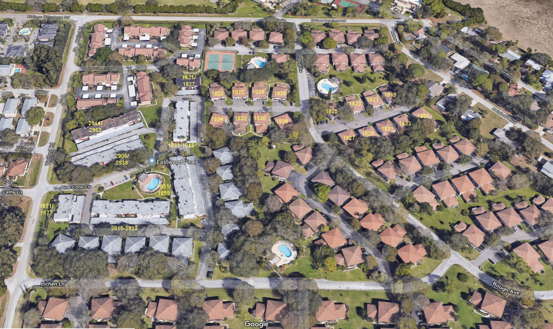 Aerial photo of Eastwood Pines