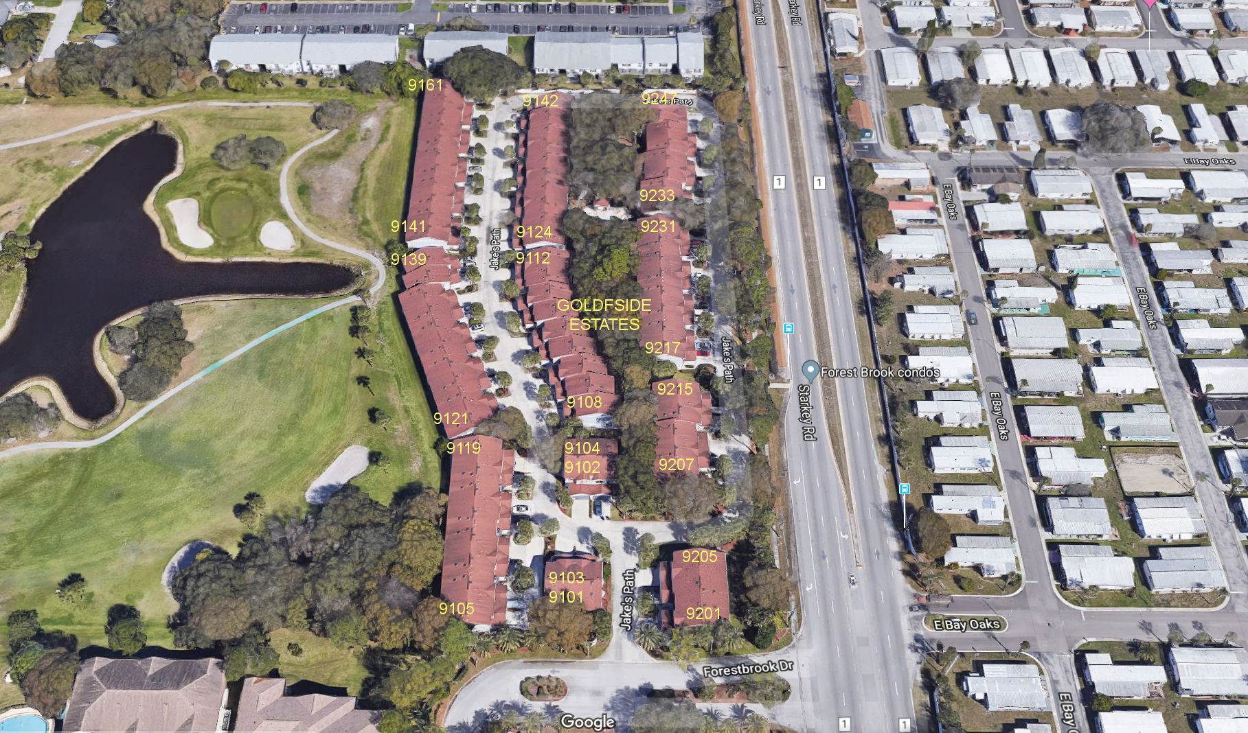 Aerial photo of Golfside Estates