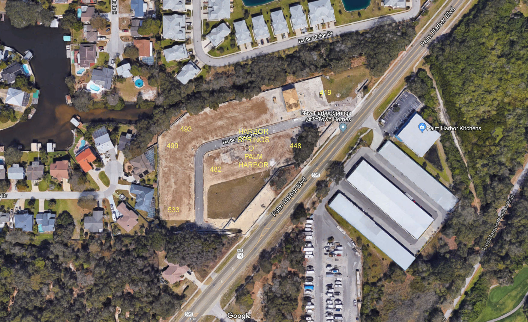 Aerial photo of Harbor Springs of Palm Harbor