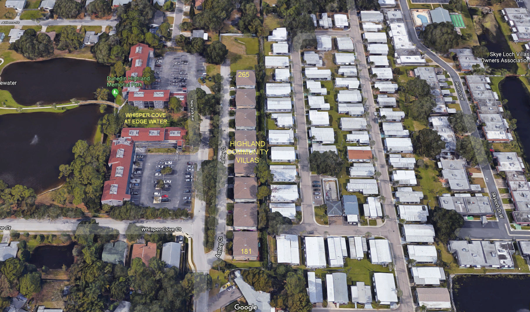 Aerial photo of Highland Community Villas