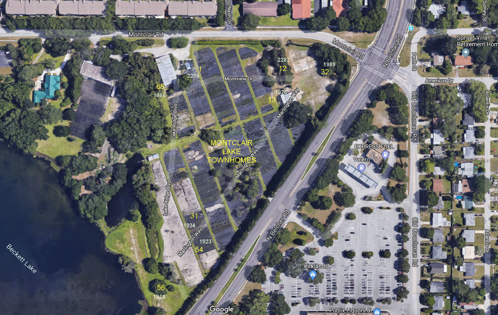 Aerial photo of Montclair Lake Townhomes