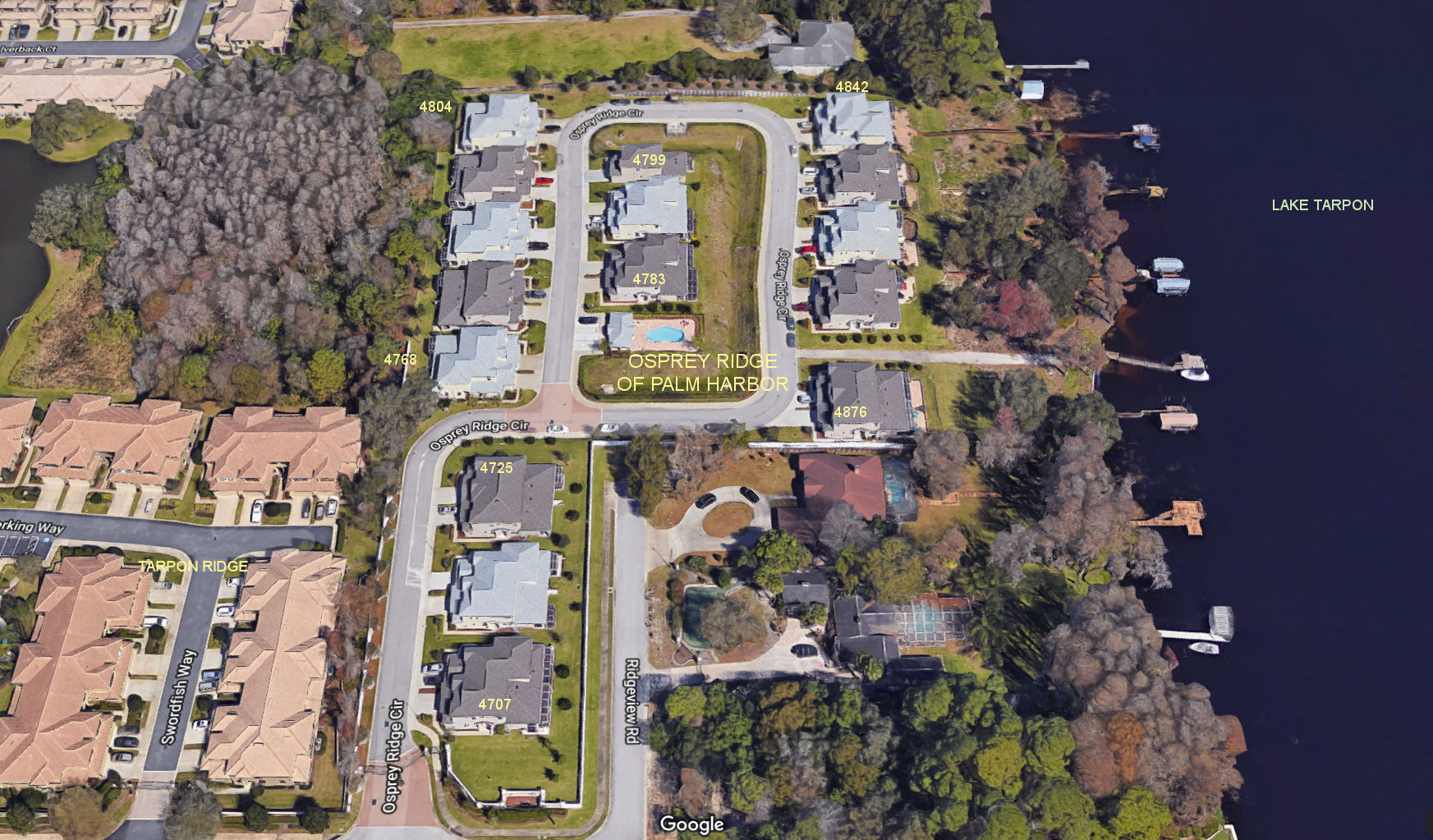 Aerial photo of Osprey Ridge of Palm Harbor